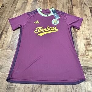Adidas Portland Timbers Soccer Jersey Maroon Gold‎ MLS Womens Size L NWT